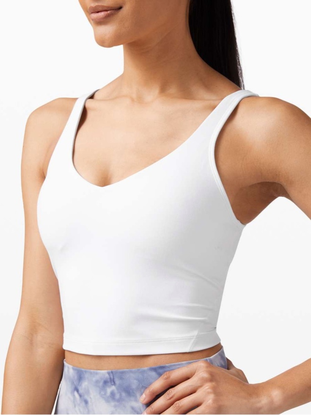 Lululemon Align Cropped Yoga Tank Size 4 Small White Built-in Bra